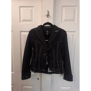 W Work to Weekend Black Jean Jacket Blazer Size 6